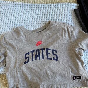 Nike Gray Olympics Cropped T-Shirt
